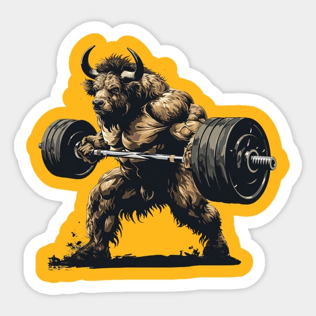 minotaur lifting Sticker by enzo studios